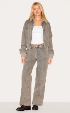 Prettylittlething Light Grey Slouchy Style Jeans