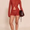 Rust Crochet Knit Mini Shorts -Pretty Little Thing Shop b6811b03880ea2635f0af9a0ea2061808d7f795a CNO2561 1 rust crochet knit mini shorts