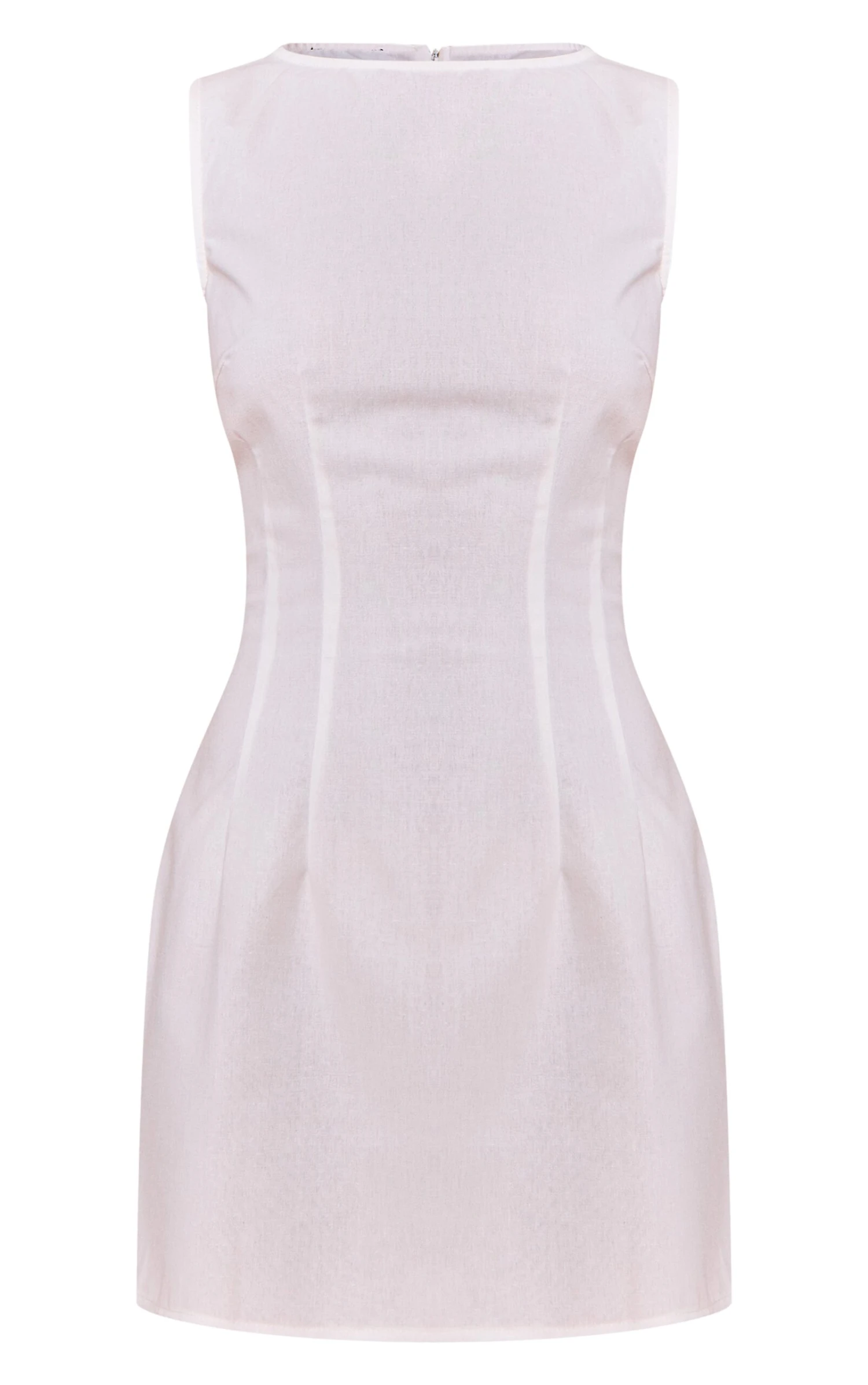 Prettylittlething White Boat Neck Linen Shift Dress 5 Prettylittlething White Boat Neck Linen Shift Dress - Image 5