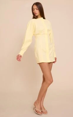 Prettylittlething Lemon Button Down Boat Neck Cocoon Sleeve Bodycon Dress -Pretty Little Thing Shop b7ed50d4b2c141de1b7097cffe02d5f19cce5fe7 CNN4539 3 lemon button down boat neck cocoon sleeve bodycon dress