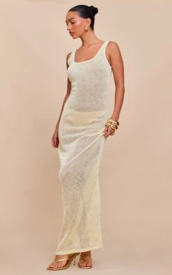 Prettylittlething Lemon Sequin Sheer Racer Neck Maxi Dress -Pretty Little Thing Shop b7f38045e2c6582b01e77089d4aeb981e26f6b30 CNM7543 3 lemon sequin sheer racer neck maxi dress