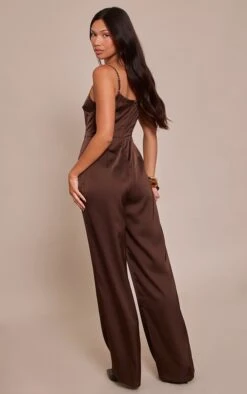 Front Page -Pretty Little Thing Shop b86ee07e9be92f1c033132557597153060595f1c CNO3069 2 chocolate satin scoop neck straight leg jumpsuit