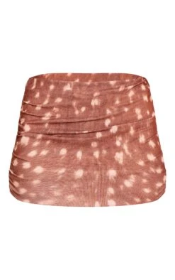 Prettylittlething Tan Abstract Print Onion Skin Ruched Mini Skirt -Pretty Little Thing Shop b88b8ae449936cc30d9529595895f748d8431f5c CNO4543 6 tan abstract print onion skin ruched mini skirt