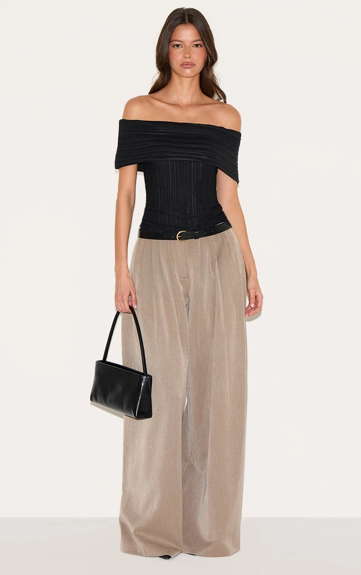 Prettylittlething Black Rib Style Fold Over Top 3 Prettylittlething Black Rib Style Fold Over Top - Image 3