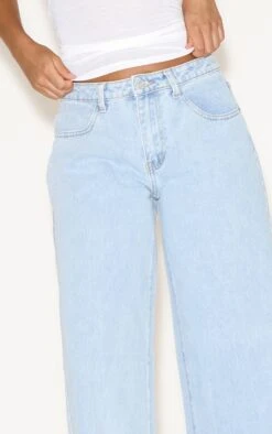 Prettylittlething Light Blue Mid Waisted Denim Jeans -Pretty Little Thing Shop b90a60742ce627bc4bd94a436bca8292437bfb95 CNM9098 4 light blue mid waisted denim jeans