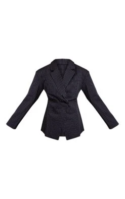 Prettylittlething Navy Pinstripe Gathered Cinched Waist Blazer -Pretty Little Thing Shop b93fecf9e4a2a9fee527efd3d07b93909fa56ffe CNN8560 5 navy pinstripe gathered cinched waist blazer