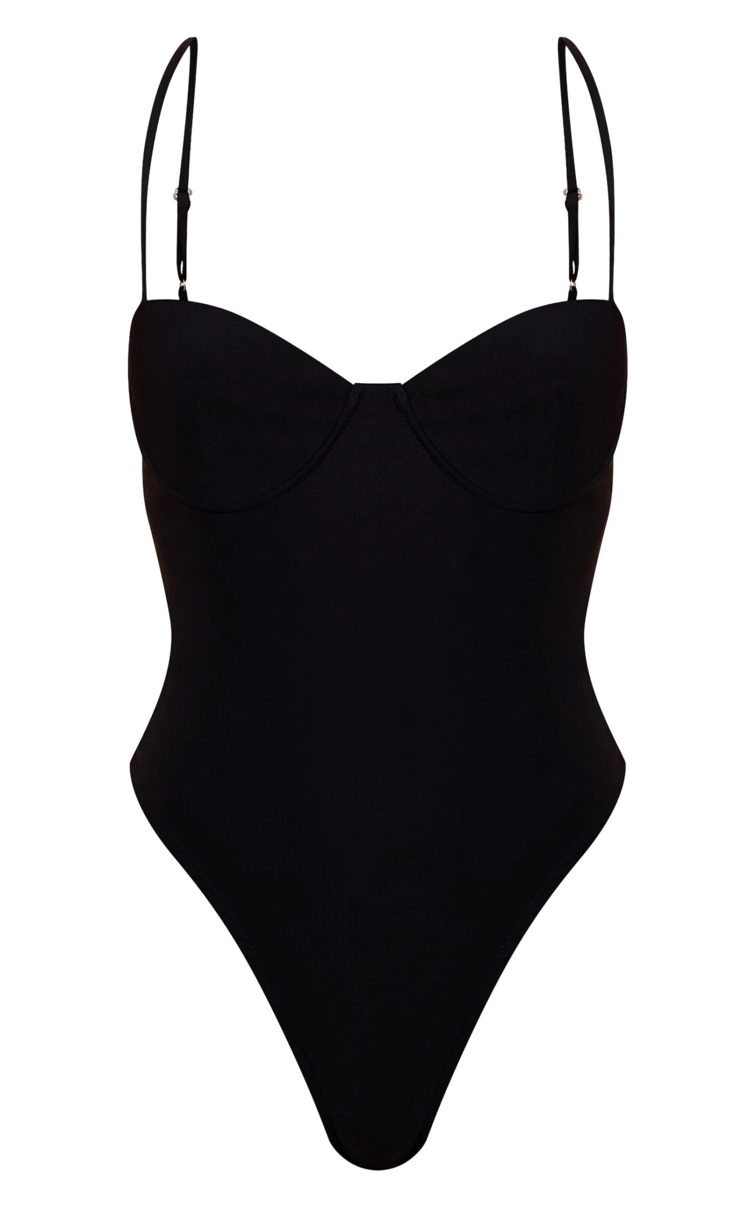 Prettylittlething Black Woven Stretch Strappy Bodysuit 5 Prettylittlething Black Woven Stretch Strappy Bodysuit - Image 5