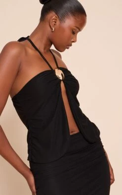 Black Chiffon Gold Trim Halter Neck Top 8 Black Chiffon Gold Trim Halter Neck Top -Pretty Little Thing Shop babd12a95cc1eff83f615c2b6587645642acf69f CNO0560 4 black chiffon gold trim halter neck top