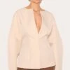 Prettylittlething Stone Cocoon Sleeve Cinched Waist Blazer -Pretty Little Thing Shop baee29cb8a2031bbdb902d4758d03af699c1e63f CNM0741 1 stone cocoon sleeve cinched waist blazer