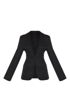 Prettylittlething Black Woven Cinched Curve Hem Blazer -Pretty Little Thing Shop bb127eba0d073be4c7fb9e11ddfa49159e57bb2d CMR9969 5 black woven cinched curve hem blazer