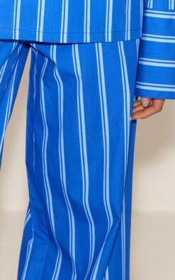 Prettylittlething Blue Striped Cotton Poplin Wide Leg Pants -Pretty Little Thing Shop bb86496a58cb5101812201d1097671e65f73fbe5 CNN1583 4 blue striped cotton poplin wide leg trousers