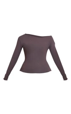 Prettylittlething Charcoal Ultra Soft Asymmetric Long Sleeve Top -Pretty Little Thing Shop bb8a92111d9ce690e9023cf56a52742f894f309c CNO5891 5 charcoal ultra soft asymmetric long sleeve top