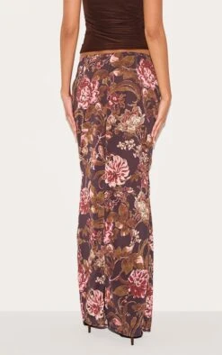 Prettylittlething Brown Floral Print Chiffon Maxi Skirt -Pretty Little Thing Shop bc0ba3fd14b50b4ec0bcd89f4b3656722a3a74fd CNL9340 3 brown floral print chiffon maxi skirt