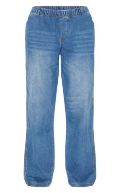 Prettylittlething Mid Blue Elasticated Waistband Wide Leg Jeans -Pretty Little Thing Shop bc1d63f91707e4de06ee0054811b3e867662a9e7 CNL7966 5 mid blue elasticated waistband wide leg jeans