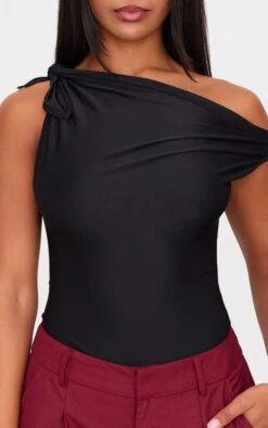 Prettylittlething Black Slinky Tie Shoulder Asymmetric Bodysuit -Pretty Little Thing Shop bd218b92784d93d57f1fb34919cf54a864338403 cnm1496 4