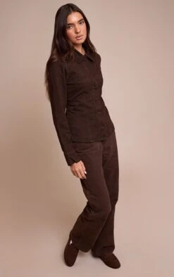 Dark Chocolate High Waist Straight Leg -Pretty Little Thing Shop bd6408ecb61133ff4f601399f822f9c884f68496 CNO2654 2 dark chocolate high waist straight leg