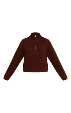 Chocolate Half Zip Soft Knit Sweater -Pretty Little Thing Shop bd8386c8a51c5c28473f507159b1476c543175d5 CNN9633 5 chocolate half zip soft knit jumper