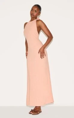 Prettylittlething Peach Textured Scoop Back Maxi Dress -Pretty Little Thing Shop bd8f4fe2c96b01f63661726d5bdeea7aed281a67 CNN0058 3 peach textured scoop back maxi dress