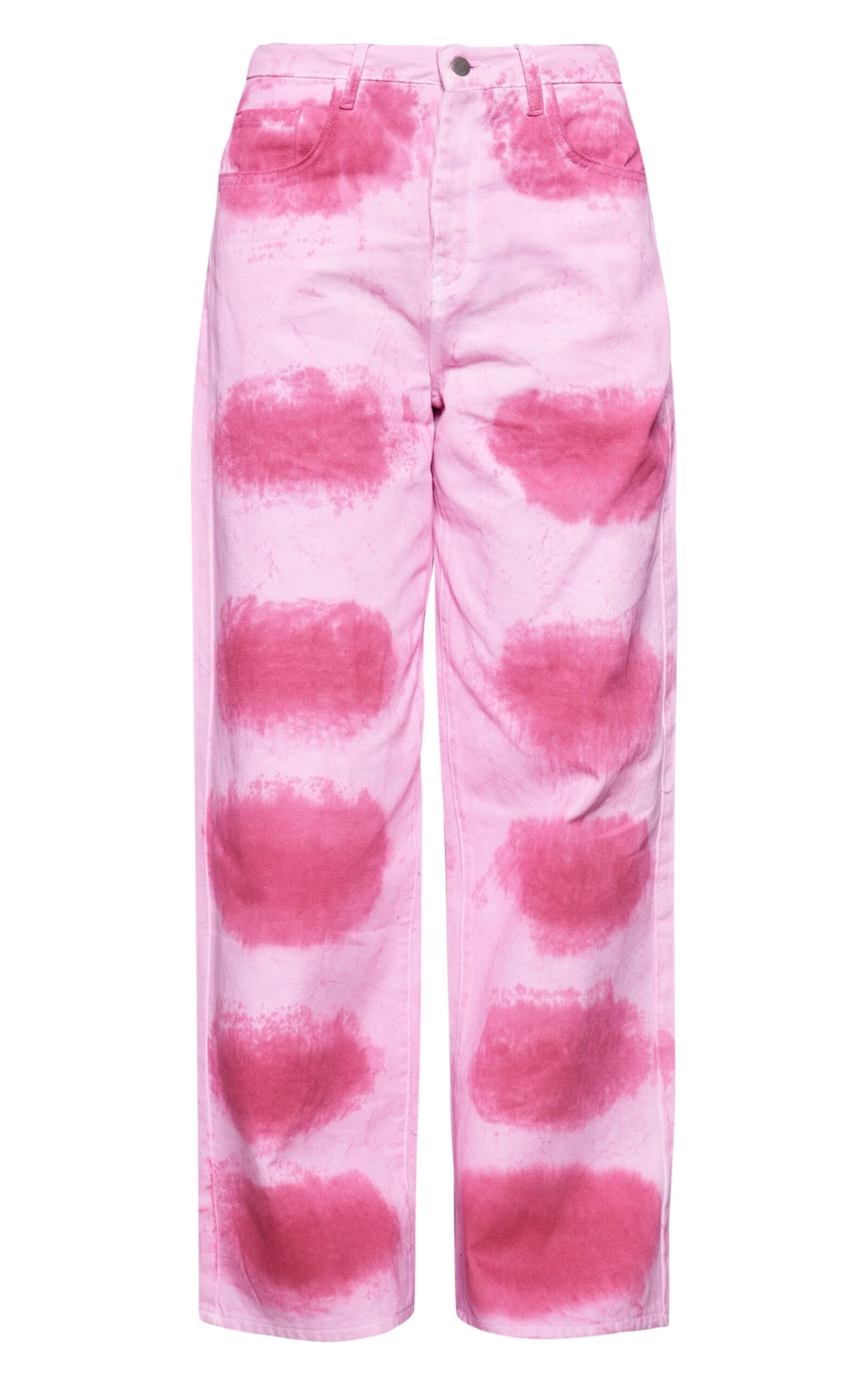 Prettylittlething Pink Tie Dye Denim Wide Leg Jeans 5 Prettylittlething Pink Tie Dye Denim Wide Leg Jeans - Image 5