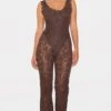 Prettylittlething Dark Chocolate Lace Boning Detail Strappy Flared Jumpsuit -Pretty Little Thing Shop be47959adf7c55f34c682041fd03e3168fe0bfc8 cnl3266 1
