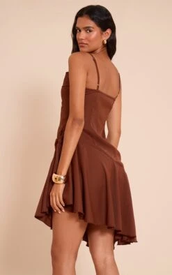Prettylittlething Chocolate Chiffon Tie Detail Shift Mini Dress -Pretty Little Thing Shop be7397a8824c529a6d98974228affbae39dff178 CNN3577 2 chocolate chiffon tie detail shift mini dress