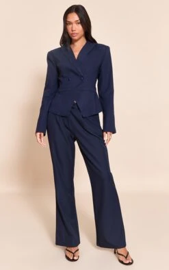 Prettylittlething Navy Double Breasted Pointed Hem Blazer -Pretty Little Thing Shop be7f1a7649fd35568531aac3560e3bbfcb0fe6e8 CNM6650 3 navy double breasted pointed hem blazer