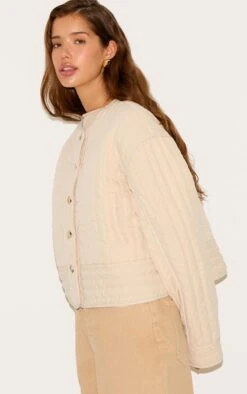 Prettylittlething Stone Button Up Round Neck Quilted Jacket -Pretty Little Thing Shop bef5d8eb529745158d02f07855ee9ae91fe25df0 CNM1424 4 stone button up round neck quilted jacket