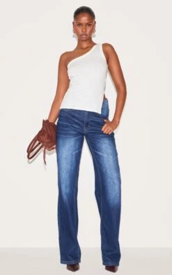 Prettylittlething Cream One Shoulder Long Vest Top -Pretty Little Thing Shop befe50af1e5126b058fcf3be777443e49970ad93 CNM3769 3 cream one shoulder long vest top