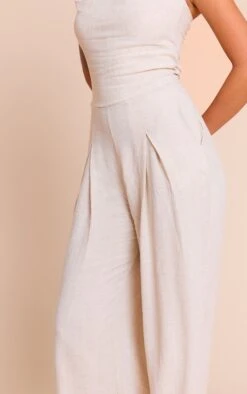 Prettylittlething Natural Linen Look Bandeau Wide Leg Jumpsuit -Pretty Little Thing Shop bf88c4136f5333858a2499795693146f97fd75cd CNN1501 4 natural linen look bandeau wide leg jumpsuit