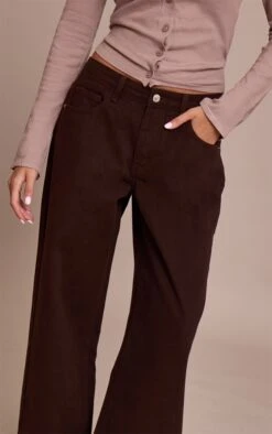 Chocolate Low Rise Wide Leg Jeans -Pretty Little Thing Shop bfbe062bc2dbb6ba45cf035f284c281c1e26b087 CNO0909 4 chocolate low rise wide leg jeans