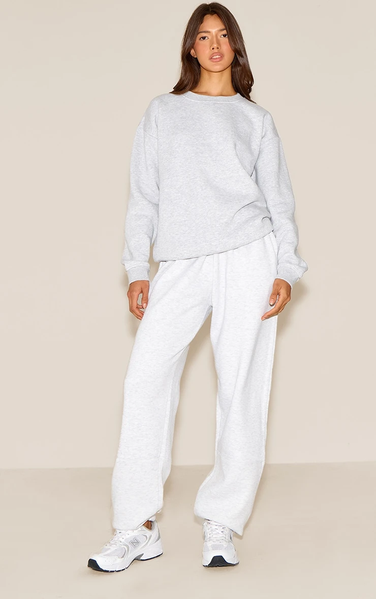 Prettylittlething Grey Seam Detail Oversized Cuff Sweatpants