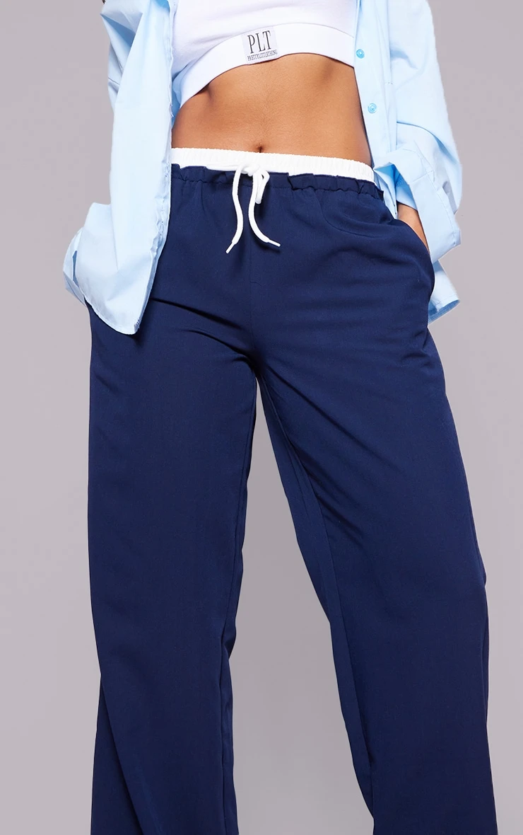 Prettylittlething Navy Boxer Detail Drawstring Waist Pants 4 Prettylittlething Navy Boxer Detail Drawstring Waist Pants - Image 4