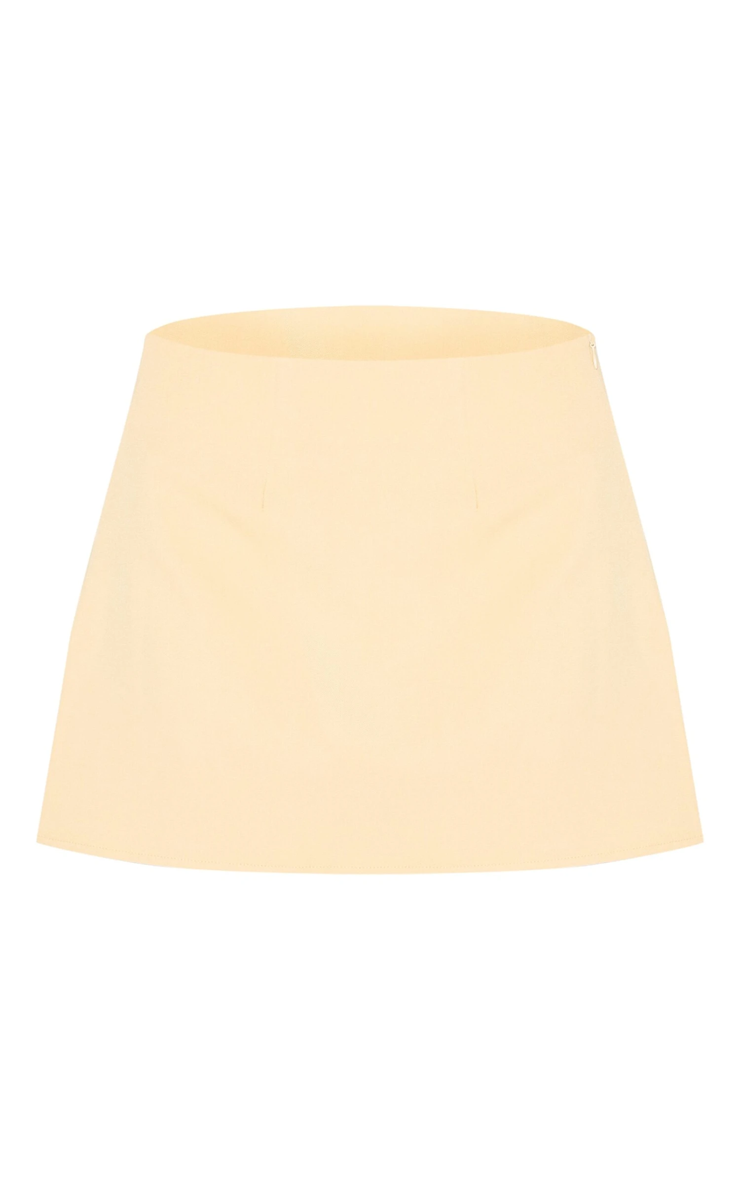 Butter Yellow Woven Tailored Mid Rise Mini Skirt - Image 6