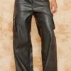 Prettylittlething Premium Washed Black Faux Leather Wide Leg High Waisted Cargo Pants -Pretty Little Thing Shop c086ba65aaaeb82b4f45aa8c6c7e94ec533f1900 cnf7460 2
