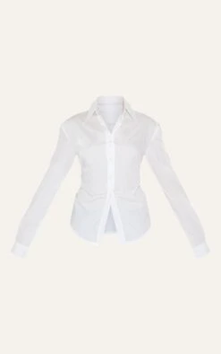 Prettylittlething White Fitted Open Tie Back Shirt -Pretty Little Thing Shop c0c0668d8abf98f3d25aea58c6c6a332b83f8b2c CNJ9617 5 white fitted open tie back shirt