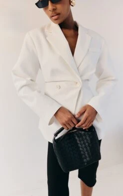 Prettylittlething White Linen Look Tailored Cinched Waist Blazer -Pretty Little Thing Shop c0f942c562cc968dfdfc6cc73456cb3cf7bcbef5 CNM1459 4 white linen tailored cinched waist blazer