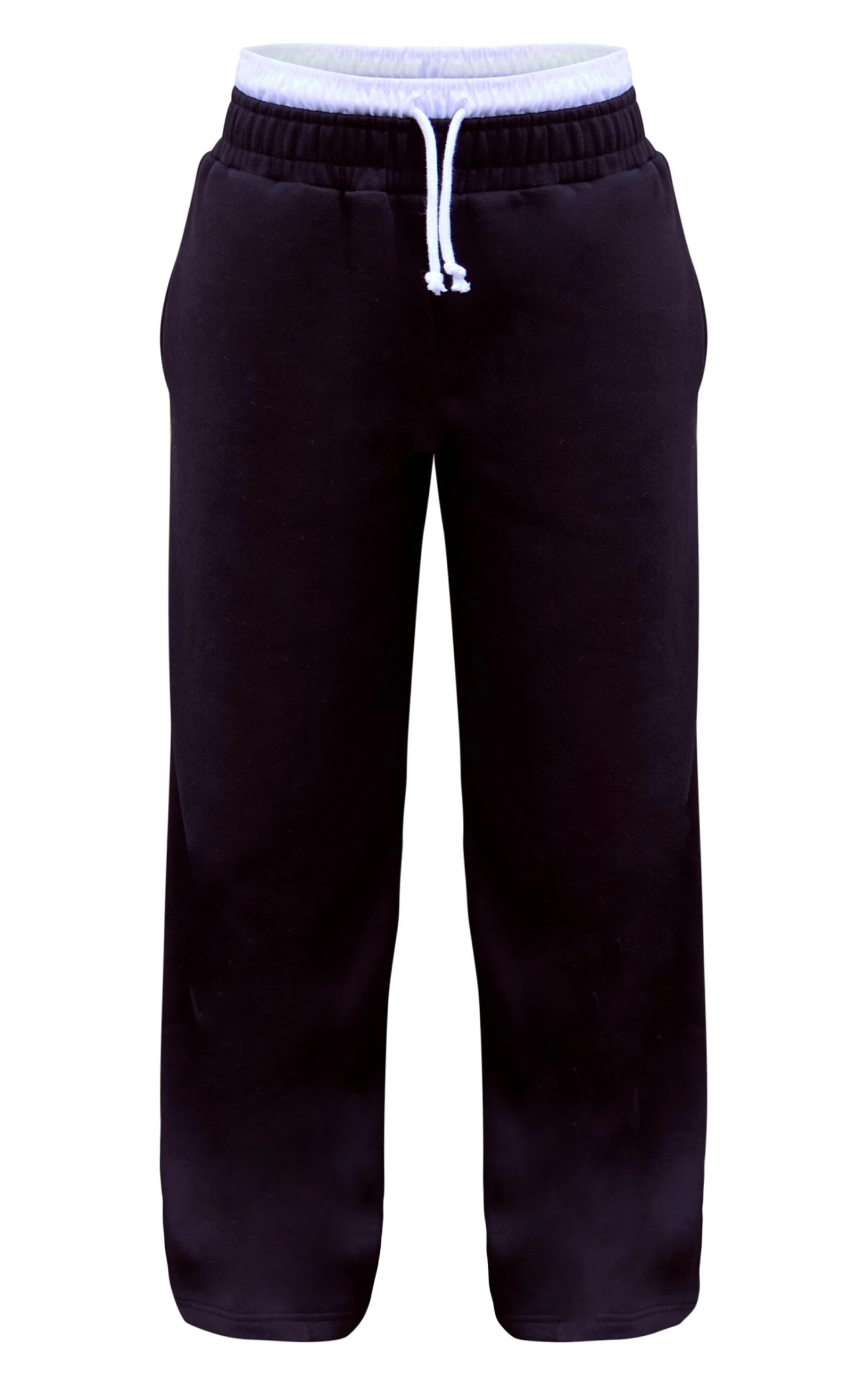 Prettylittlething Black Boxer Waistband Wide Leg Sweat Sweatpants 5 Prettylittlething Black Boxer Waistband Wide Leg Sweat Sweatpants - Image 5