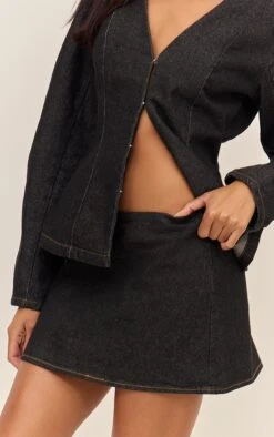 Prettylittlething Raw Indigo Denim Mini Skirt