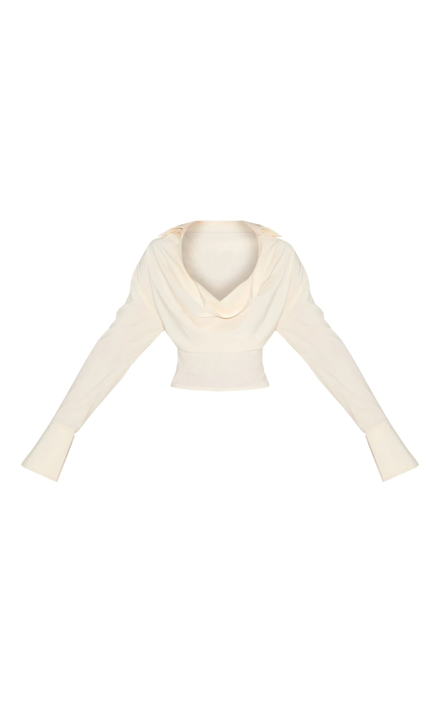 Prettylittlething Almond Chiffon Cowl Neck Blouse 5 Prettylittlething Almond Chiffon Cowl Neck Blouse - Image 5