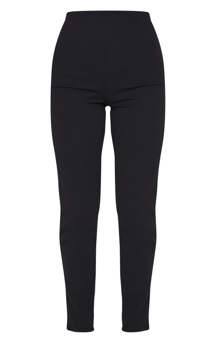 Prettylittlething Black Slim Leg Crepe Pants 4 Prettylittlething Black Slim Leg Crepe Pants - Image 4