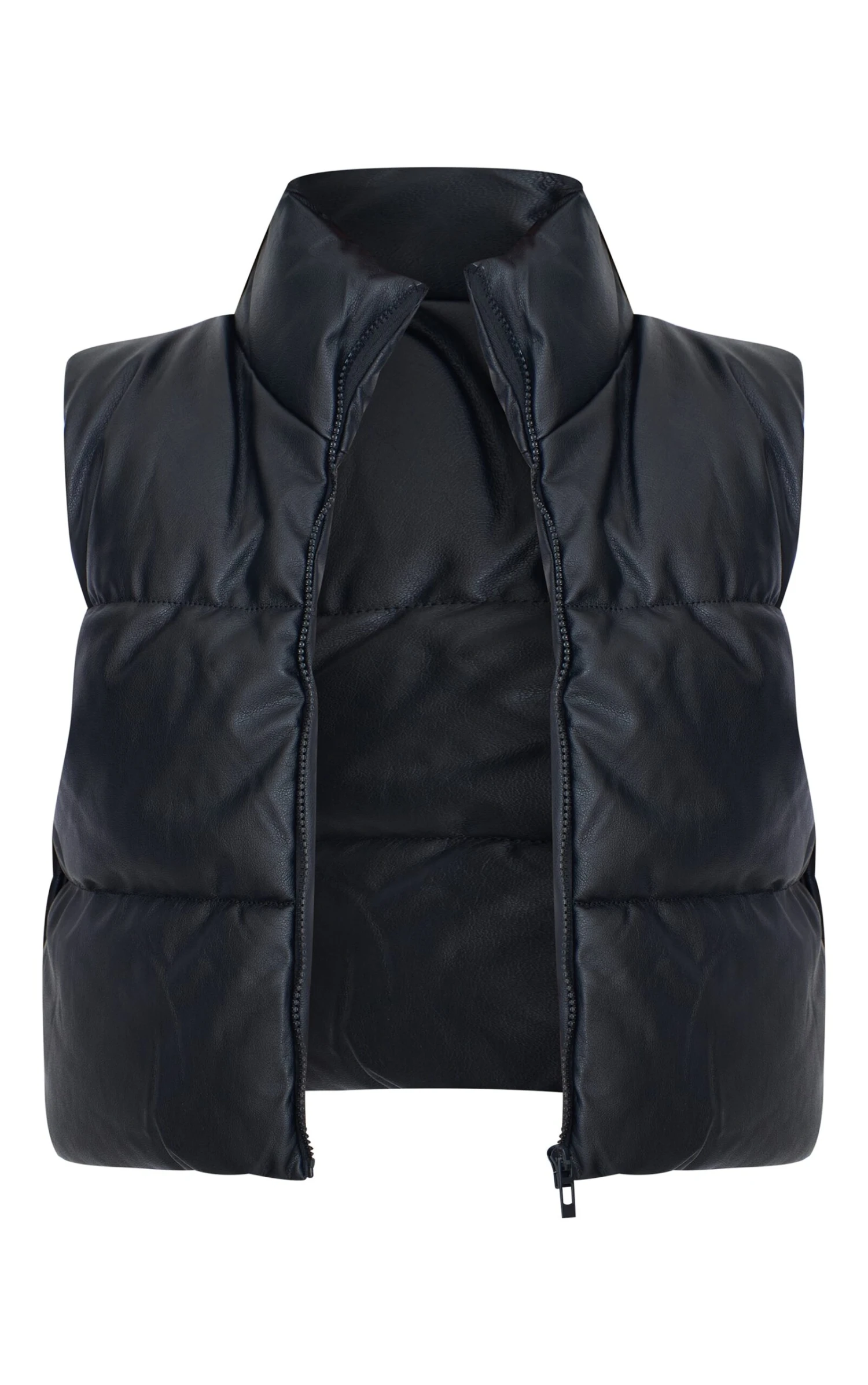 Prettylittlething Black Faux Leather Drop Hem Vest 5 Prettylittlething Black Faux Leather Drop Hem Vest - Image 5