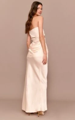 Prettylittlething Natural Bandeau Satin Drape Detail Midaxi Dress -Pretty Little Thing Shop c2cffd266fa9709b92b60745631cdab0df984eae CNM1573 2 natural bandeau satin drape detail midaxi dress