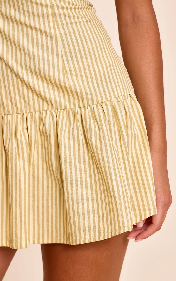 Prettylittlething Lemon Striped Sleeveless Straight Neck Shift Dress 4 Prettylittlething Lemon Striped Sleeveless Straight Neck Shift Dress - Image 4