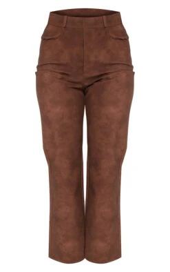 Prettylittlething Brown Washed Faux Leather Cropped Straight Leg Pants -Pretty Little Thing Shop c3228b68bac4b08c4a4fd6e7ee88f2c9b996f1ee cnf7418 5