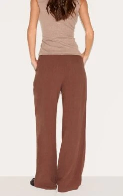 Prettylittlething Dark Chocolate Linen Blend Tailored Straight Leg Pants 7 Prettylittlething Dark Chocolate Linen Blend Tailored Straight Leg Pants -Pretty Little Thing Shop c323e44b1b7b75f38d5eac7870cb39fc2318e2af CNM3533 3 dark chocolate linen blend tailored straight leg trousers