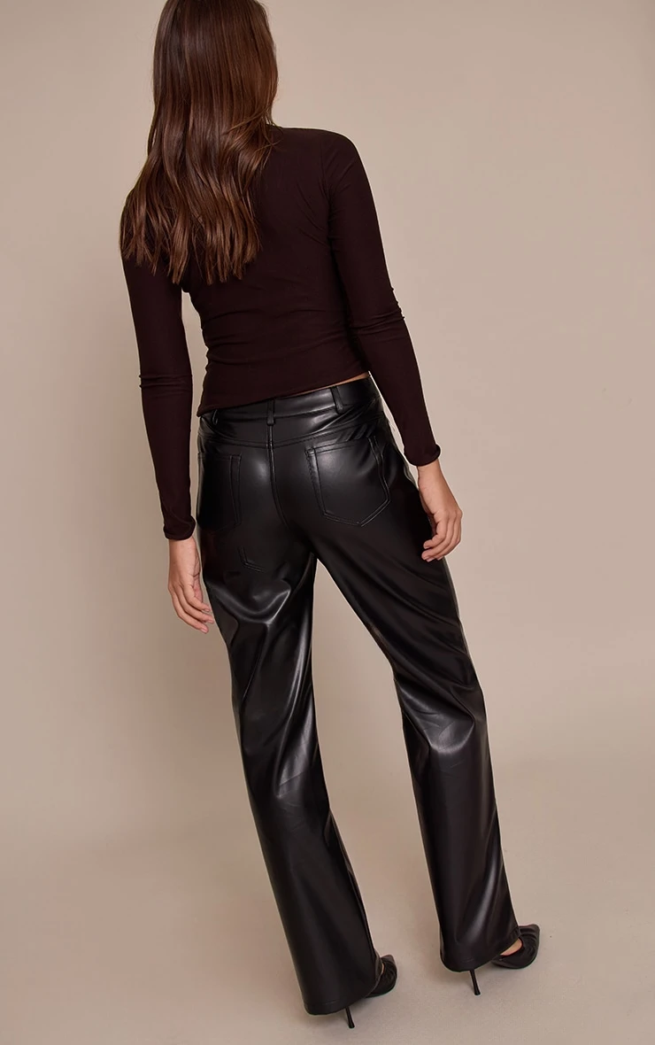 Prettylittlething Black Faux Leather Pants 3 Prettylittlething Black Faux Leather Pants - Image 3