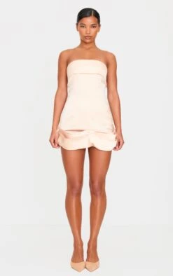 Prettylittlething Champagne Satin Bow Detail Bodycon Dress -Pretty Little Thing Shop c38e728b6cff7ee30b8084c20c98b7b344c85a25 cnk7191 3