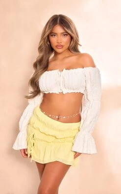 Lemon Cotton Bow Front Extreme Ruched Mini Skirt -Pretty Little Thing Shop c3f82d526709aabdab348fda49d55d1ba4b912db cni1121 4