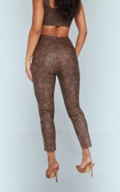Prettylittlething Premium Brown Washed Faux Leather Cropped Pants -Pretty Little Thing Shop c45ea773f06ea405518a446163a5f6e9133694b9 cnf7436 3