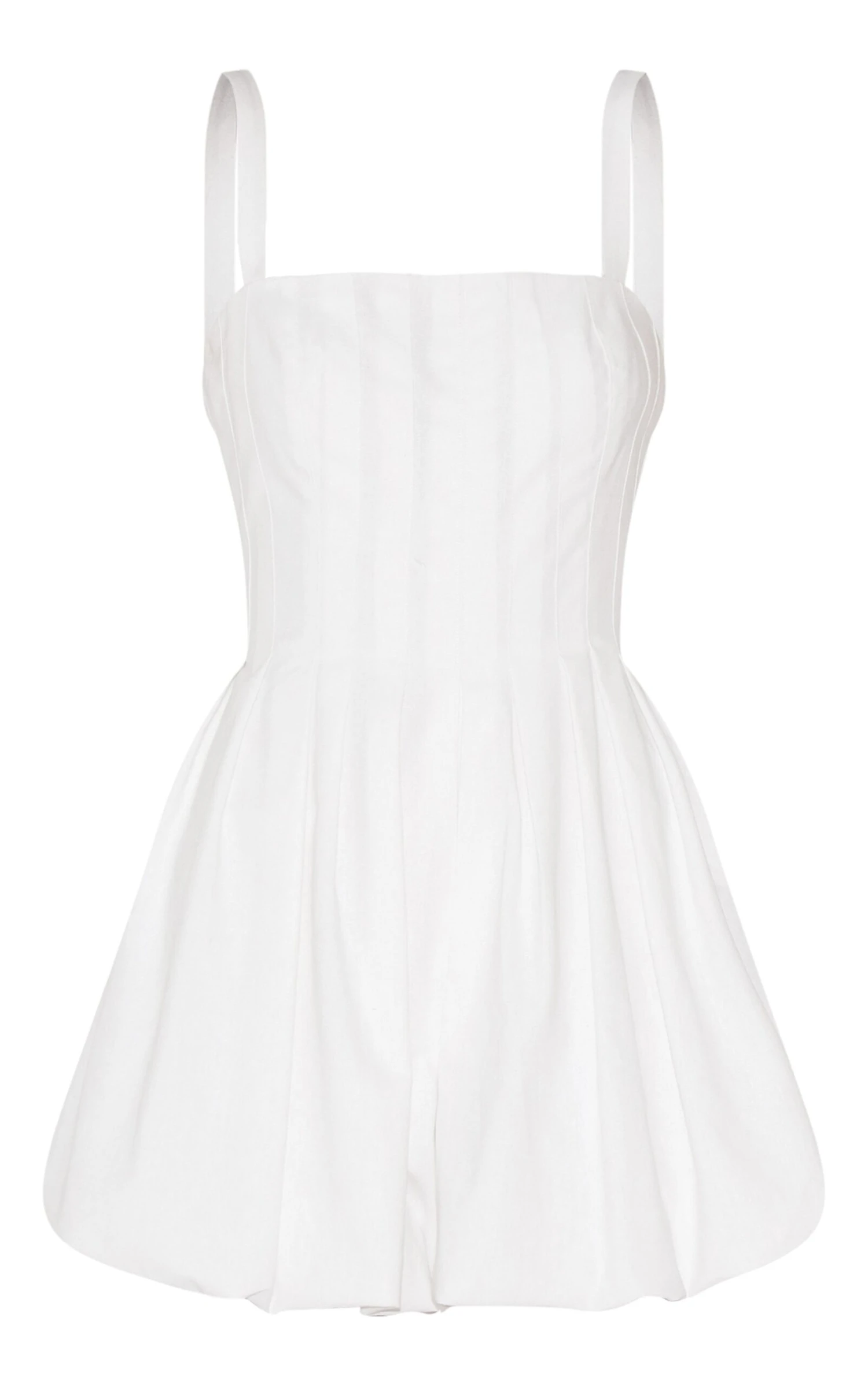 Prettylittlething White Twill Pleated Puffball Romper 5 Prettylittlething White Twill Pleated Puffball Romper - Image 5